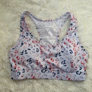 Zyia Active Womens Bomber Sports Bra Size S White Multi Colour Gym Yoga Fitness